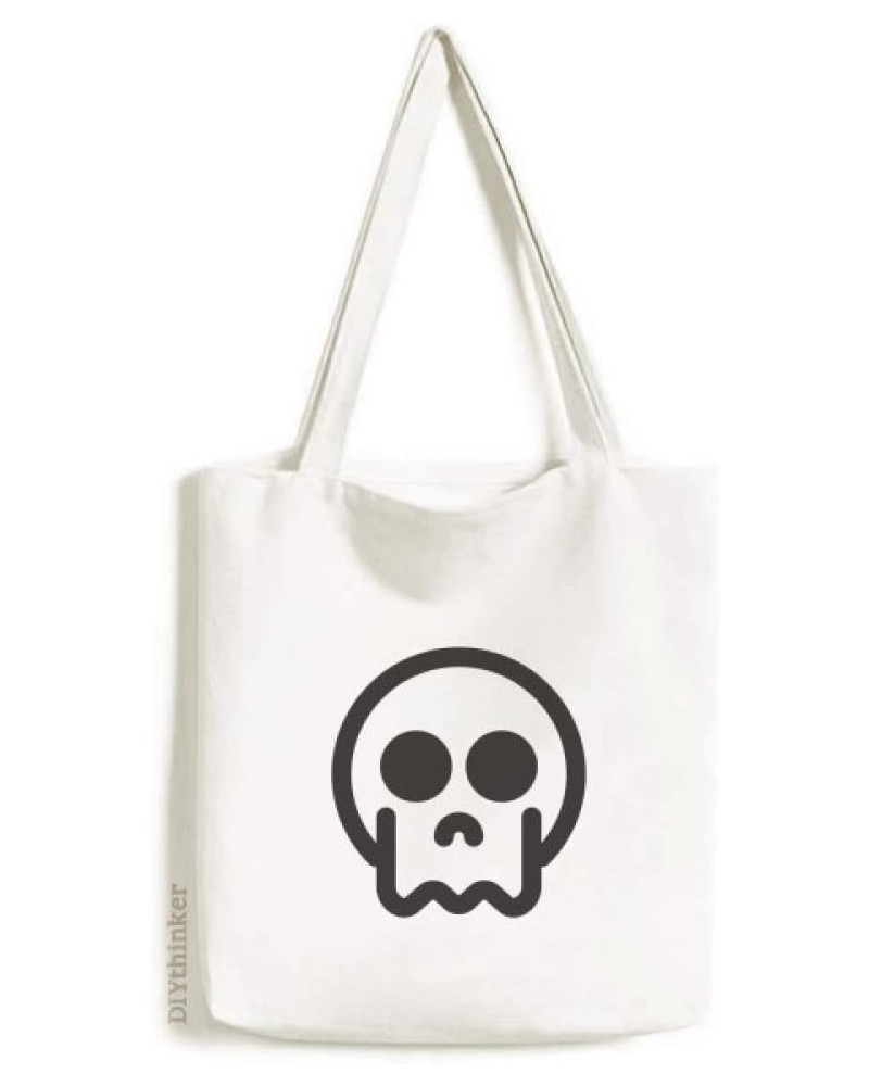 Skeleton Online Chat Face Tote Canvas Bag Shopping Satchel Casual Handbag $18.59 Totes