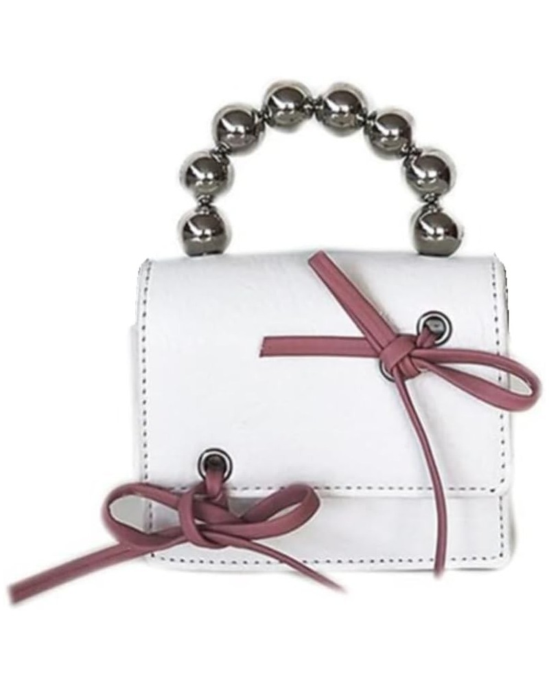 Niche design Bag Bow Mini chain Cute and sweet handbag Shoulder bag Crossbody bag for men and women White $14.55 Crossbody Bags