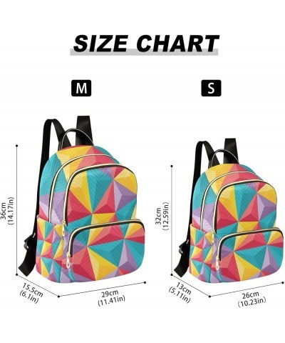 Mini Backpack Colorful Geometric Shapes Fashion Backpack Purse for Women,Handbag Shoulder Bag Casual Daypack, Ladies Gift for...