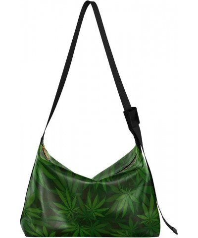 Flamingo Banana Leaf Hobo Leather Purses for Women Large Cross Body Purses Aesthetic Leaf Print Women's Shoulder Bag Banana L...