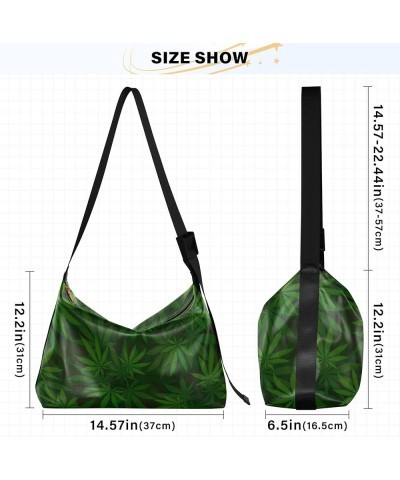 Flamingo Banana Leaf Hobo Leather Purses for Women Large Cross Body Purses Aesthetic Leaf Print Women's Shoulder Bag Banana L...