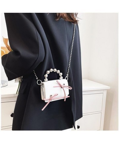 Niche design Bag Bow Mini chain Cute and sweet handbag Shoulder bag Crossbody bag for men and women White $14.55 Crossbody Bags