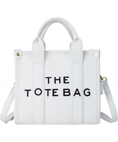 The Tote Bag for Women, Leather Tote Bag with Zipper Mini Personalized Top Handle Crossbody Handbags (Black) White $31.77 Totes