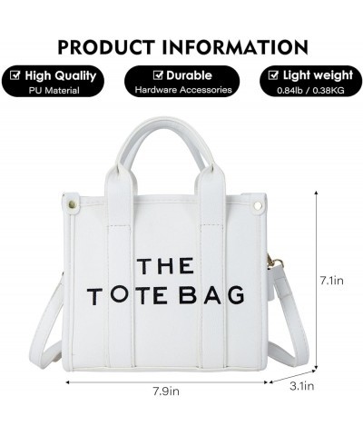 The Tote Bag for Women, Leather Tote Bag with Zipper Mini Personalized Top Handle Crossbody Handbags (Black) White $31.77 Totes