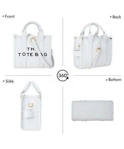 The Tote Bag for Women, Leather Tote Bag with Zipper Mini Personalized Top Handle Crossbody Handbags (Black) White $31.77 Totes