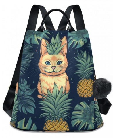 Cute Pineapples Cats Backpack Purse for Women Travel Casual Daypack College Bookbag Work Business Ladies Shoulder Bag $17.20 ...