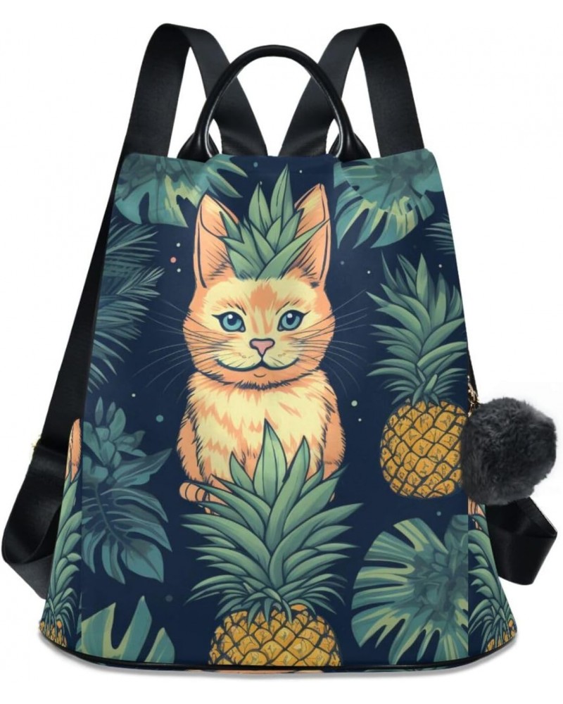 Cute Pineapples Cats Backpack Purse for Women Travel Casual Daypack College Bookbag Work Business Ladies Shoulder Bag $17.20 ...