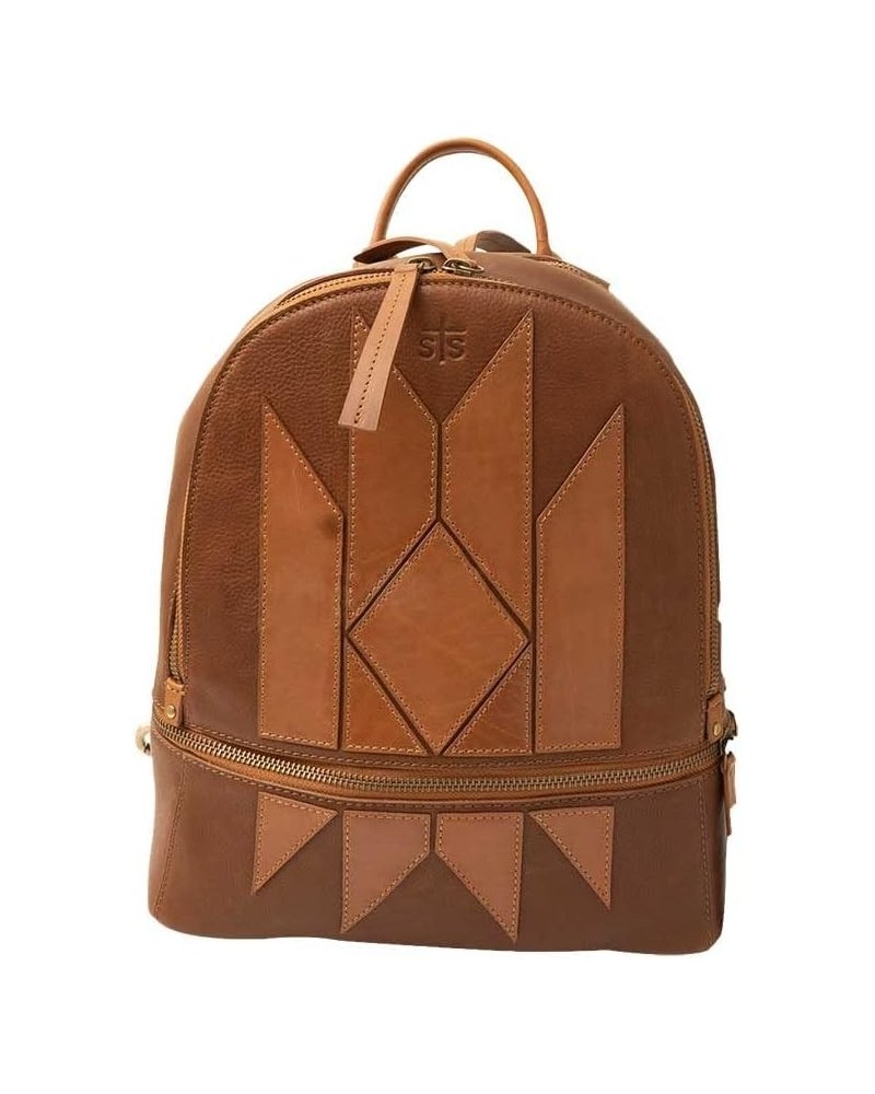 Women's Compact Multi-Function Leather Kai Collection Backpack, Tan, One Size One Size Tan $41.60 Backpacks