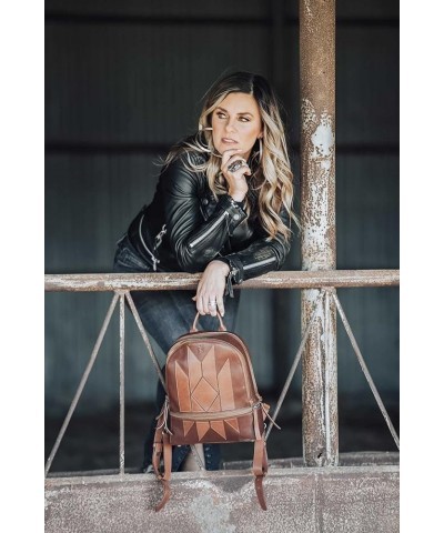 Women's Compact Multi-Function Leather Kai Collection Backpack, Tan, One Size One Size Tan $41.60 Backpacks