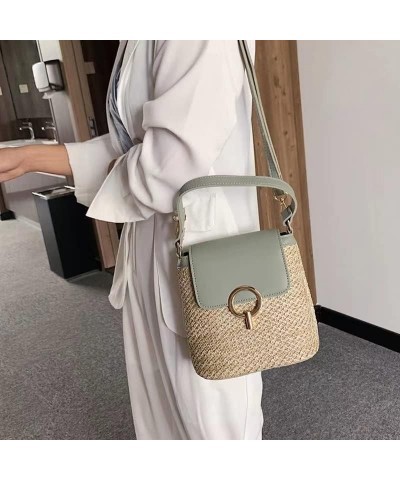 Round Straw Bag Large Woven Women Light Crossbody Bag Summer Beach Tote Handbags Handle Shoulder Bag (Color : Large) P $13.55...