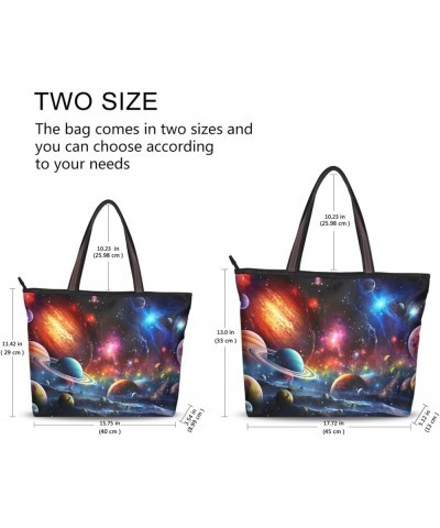 Women Tote Bags Space Planet Top Handle Satchel Handbags Shoulder Bag for Shopping 20848194 Planet $9.45 Satchels