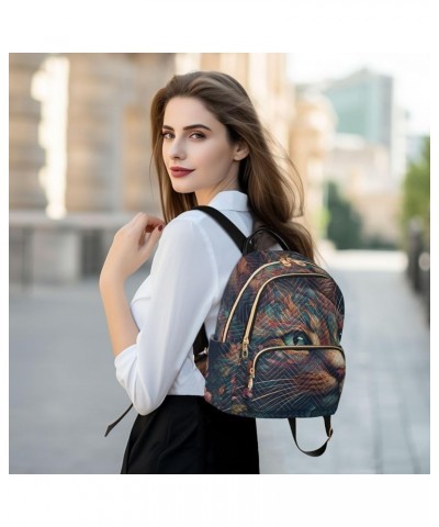 Medium Fashion Backpack for Women Ethnic Floral Cat Print Ladies Travel Daypack Aesthetic Shoulder Bag 10.2×5.1×12.5 IN $18.7...