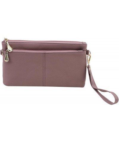 Leather Wristlet Purse for Women Small Shoulder Handbag Portable Crossbody Purse Bags Casual Clutch Wallet,Deep red Purple $1...