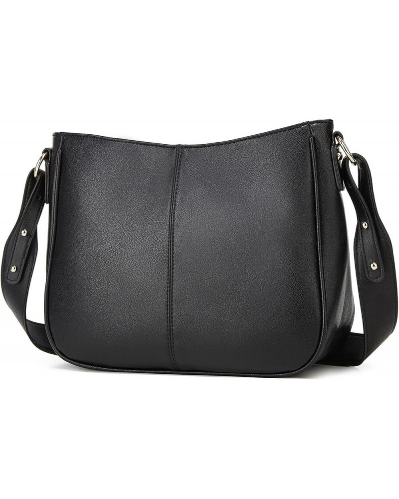 Crossbody HandBags - Women Trendy Hobo Bag with Guitar Strap Casual Vegan Leather Shoulder Bag Purses Style1-black $16.64 Cro...