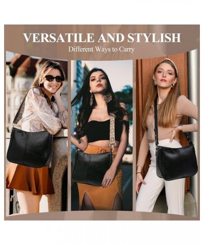 Crossbody HandBags - Women Trendy Hobo Bag with Guitar Strap Casual Vegan Leather Shoulder Bag Purses Style1-black $16.64 Cro...