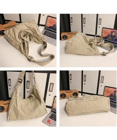 Women's Canvas Crossbody Bag Shoulder Bag Large Shopping Bag Casual Hobo Bag Handbag Top Handle Tote Black $17.97 Totes