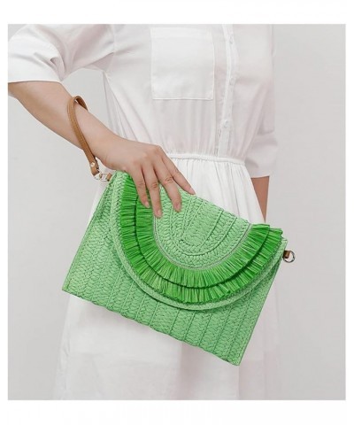 Straw Shoulder Bag for Women,Cute Beach Bag,Handmade Durable Straw Crossbody Bag,Woven Rattan Bag In Summer Green $15.33 Shou...