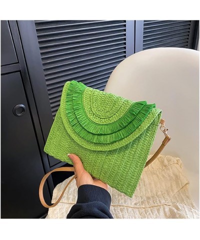 Straw Shoulder Bag for Women,Cute Beach Bag,Handmade Durable Straw Crossbody Bag,Woven Rattan Bag In Summer Green $15.33 Shou...