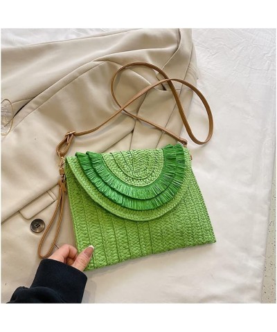 Straw Shoulder Bag for Women,Cute Beach Bag,Handmade Durable Straw Crossbody Bag,Woven Rattan Bag In Summer Green $15.33 Shou...