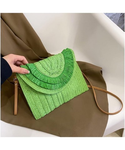 Straw Shoulder Bag for Women,Cute Beach Bag,Handmade Durable Straw Crossbody Bag,Woven Rattan Bag In Summer Green $15.33 Shou...