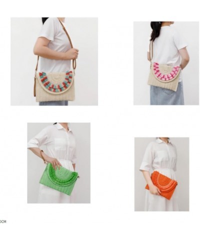 Straw Shoulder Bag for Women,Cute Beach Bag,Handmade Durable Straw Crossbody Bag,Woven Rattan Bag In Summer Green $15.33 Shou...