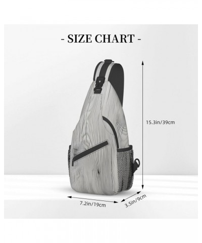 Wooden Texture Crossbody Sling Bag for Men Women Sling Backpack Shoulder Bag Casual Hiking Daypack Chest Bag for Travel Outdo...