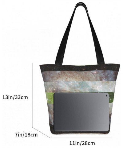 Agender Galaxy Pride Flag LGBTQ Women'S Casual One Shoulder Carry Shopping Bag Large Capacity Working Storage Handbag $17.22 ...