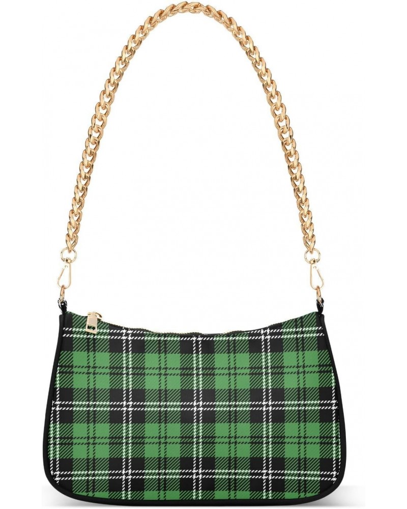 Christmas Shoulder Bag Green Buffalo Plaid Women Clutch Handbag Date Chain Bag Holiday Birthday Xmas White Elephant Gift for ...