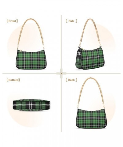 Christmas Shoulder Bag Green Buffalo Plaid Women Clutch Handbag Date Chain Bag Holiday Birthday Xmas White Elephant Gift for ...