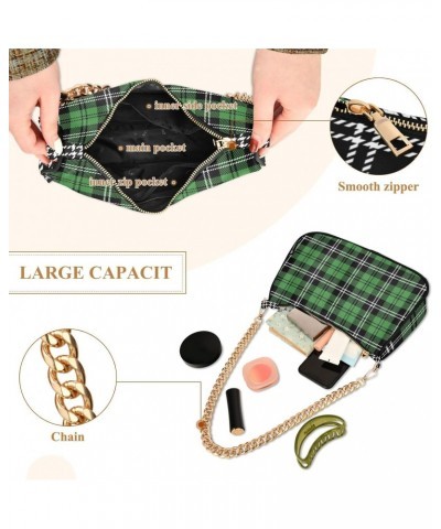 Christmas Shoulder Bag Green Buffalo Plaid Women Clutch Handbag Date Chain Bag Holiday Birthday Xmas White Elephant Gift for ...