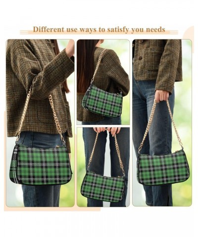 Christmas Shoulder Bag Green Buffalo Plaid Women Clutch Handbag Date Chain Bag Holiday Birthday Xmas White Elephant Gift for ...