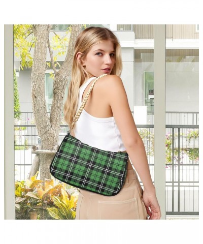 Christmas Shoulder Bag Green Buffalo Plaid Women Clutch Handbag Date Chain Bag Holiday Birthday Xmas White Elephant Gift for ...