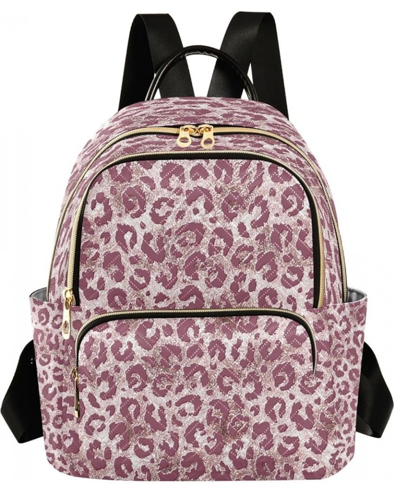 Fashion Backpack Mini Backpack Purse Casual Daily Backpack Leopard Rose Gold for Travel for College Work Small $18.24 Backpacks