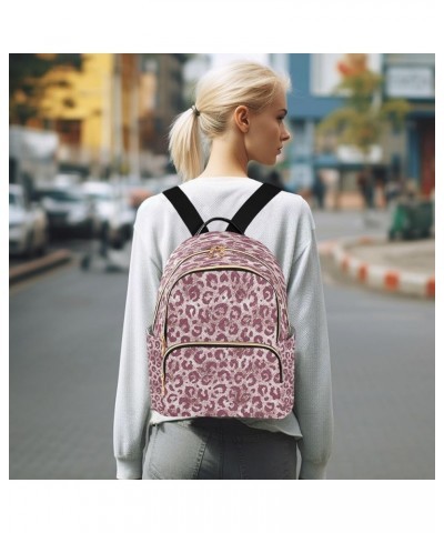 Fashion Backpack Mini Backpack Purse Casual Daily Backpack Leopard Rose Gold for Travel for College Work Small $18.24 Backpacks