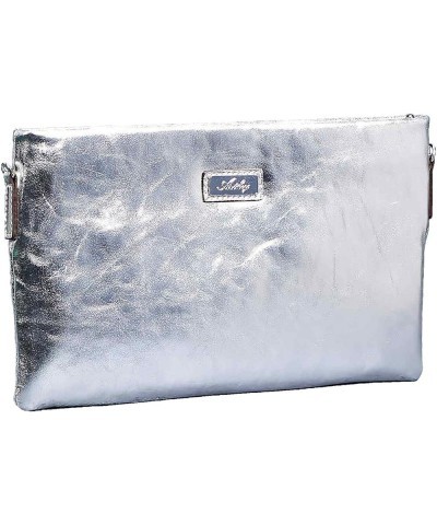 Stylish Calf Leather Crossbody Bag for Women | Handcrafted Handbag Clutch Purse | Made in Turkey Silver Color $53.60 Clutches