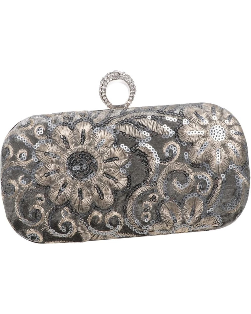 1pc Embroidered Evening Bag Evening Clutch Bag Banquet Lady Bag Banquet Clutch Bag Women Clutch Bag Grey $13.62 Evening Bags