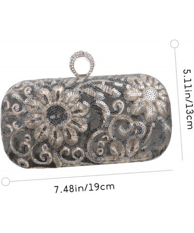 1pc Embroidered Evening Bag Evening Clutch Bag Banquet Lady Bag Banquet Clutch Bag Women Clutch Bag Grey $13.62 Evening Bags