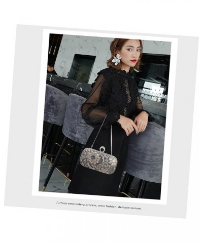 1pc Embroidered Evening Bag Evening Clutch Bag Banquet Lady Bag Banquet Clutch Bag Women Clutch Bag Grey $13.62 Evening Bags