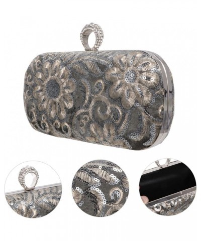 1pc Embroidered Evening Bag Evening Clutch Bag Banquet Lady Bag Banquet Clutch Bag Women Clutch Bag Grey $13.62 Evening Bags