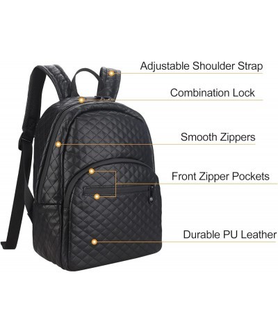 Travel Backpack Purse, Blue Mini Backpack Fashion Casual Small Backpack for Women with Lock Black $27.83 Backpacks