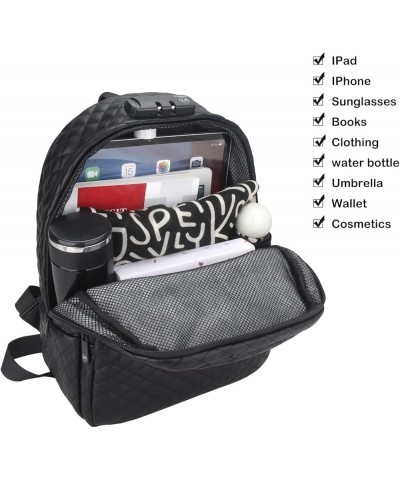 Travel Backpack Purse, Blue Mini Backpack Fashion Casual Small Backpack for Women with Lock Black $27.83 Backpacks