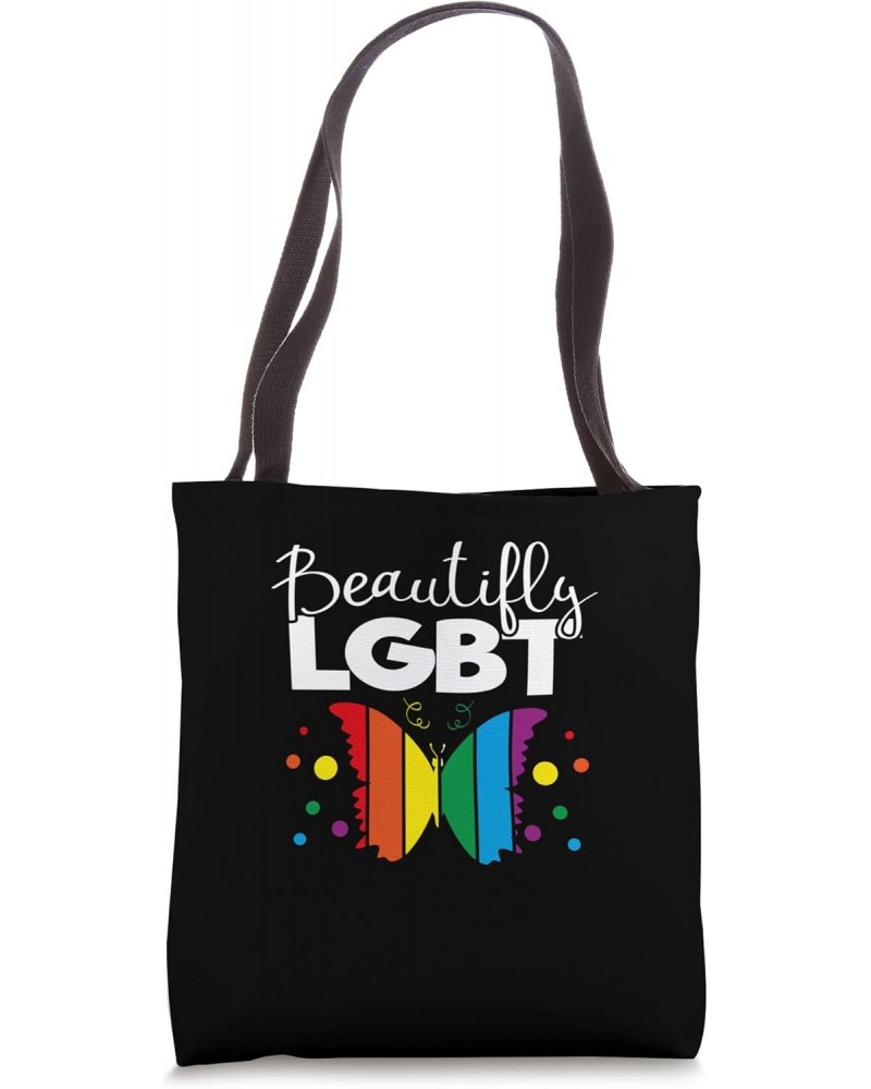 Beautifly Gay Lesbian Pride Rainbow LGBT Butterfly Tote Bag $13.45 Totes