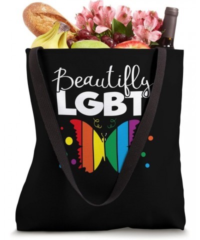 Beautifly Gay Lesbian Pride Rainbow LGBT Butterfly Tote Bag $13.45 Totes