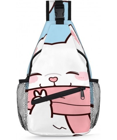 Cute White Puppy Sling Bag for Women Crossbody Backpack Purse Shoulder Casual Daypack Cross Body Bags for Travel Cycling Hiki...