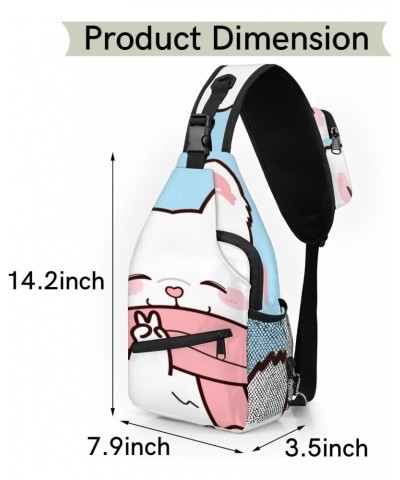 Cute White Puppy Sling Bag for Women Crossbody Backpack Purse Shoulder Casual Daypack Cross Body Bags for Travel Cycling Hiki...