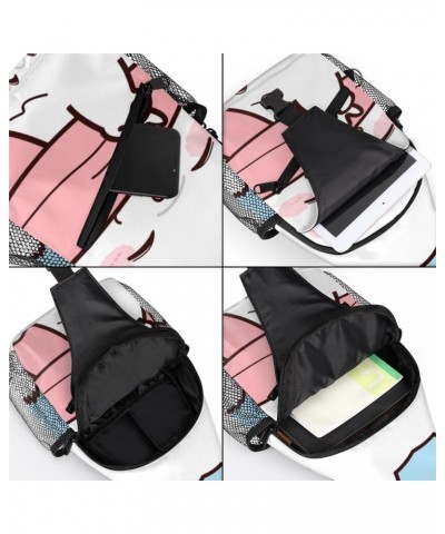 Cute White Puppy Sling Bag for Women Crossbody Backpack Purse Shoulder Casual Daypack Cross Body Bags for Travel Cycling Hiki...