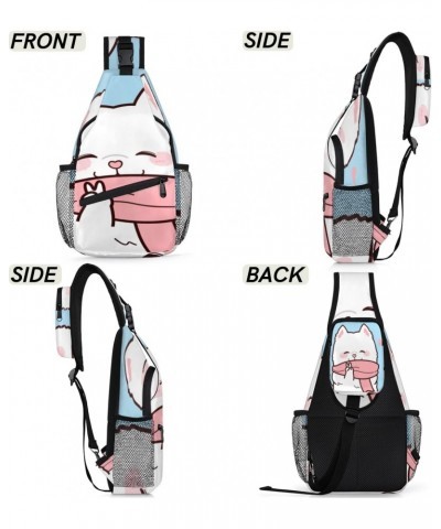 Cute White Puppy Sling Bag for Women Crossbody Backpack Purse Shoulder Casual Daypack Cross Body Bags for Travel Cycling Hiki...