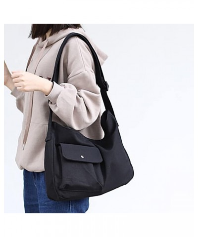 Women Canvas Tote Bag Large Capacity Crossbody Bag With Outside Pocket, Shoulder Handbags for Women Girls Solid Casual Purses...