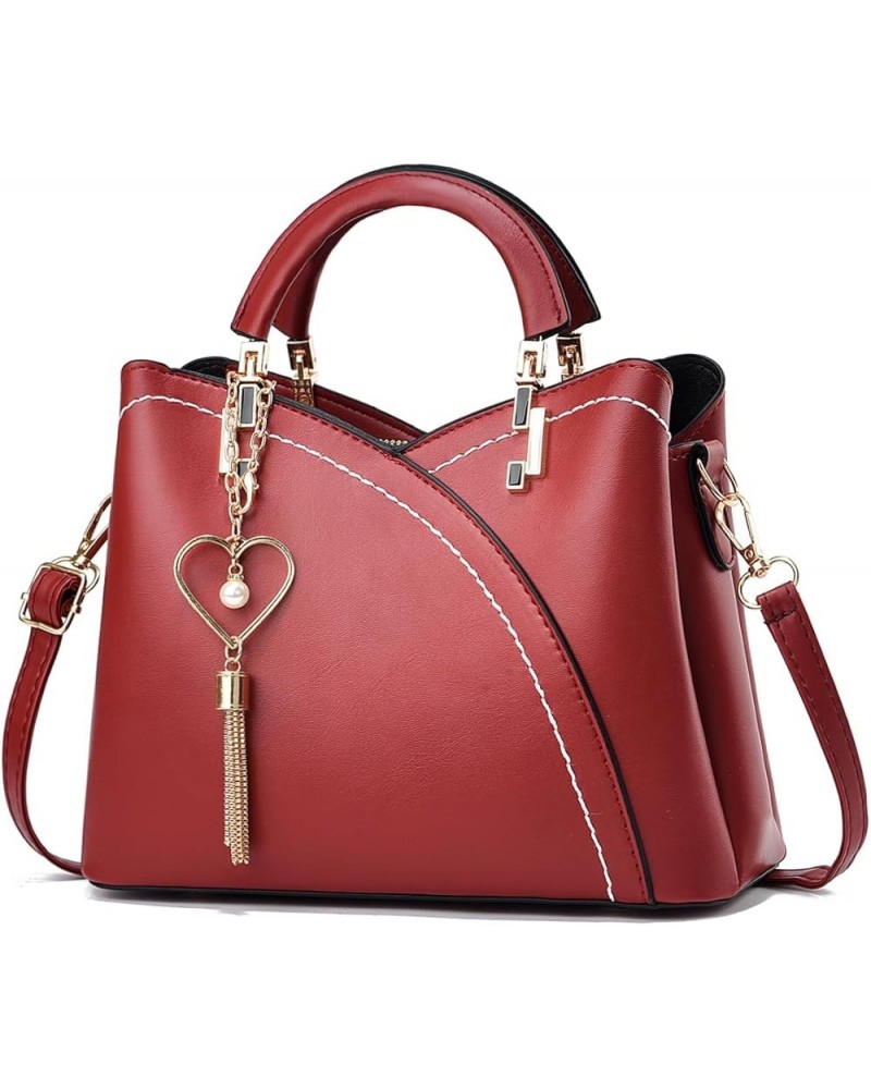 Small Purses and Handbags for Women Fashion Crossbody Bag Lightweight Girls Shoulder Bag Top Handle Satchel Purse Wine Red $1...