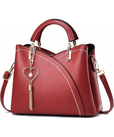 Small Purses and Handbags for Women Fashion Crossbody Bag Lightweight Girls Shoulder Bag Top Handle Satchel Purse Wine Red $1...